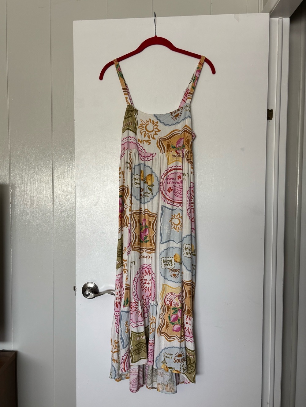 Linen blend midi sundress Celestial